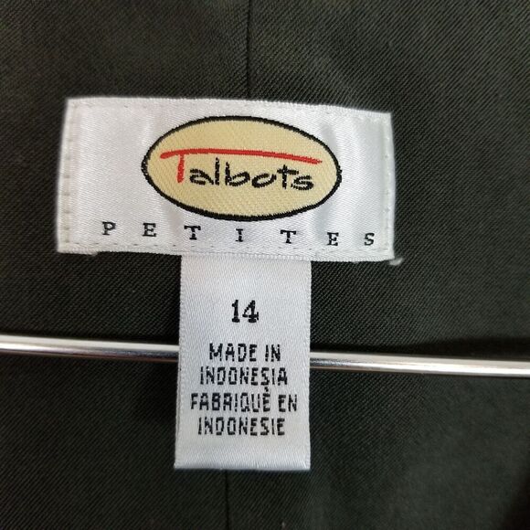 Talbots Women Button Down Sleeveless Midi Dress Sz 14 P Green Sleeveless Pockets - Picture 7 of 8